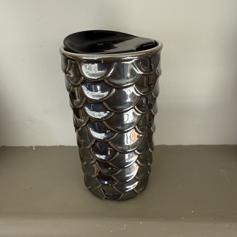 Starbucks Iridescent Siren Mermaid Scales Ceramic Tumbler Travel Mug 10 Ounce